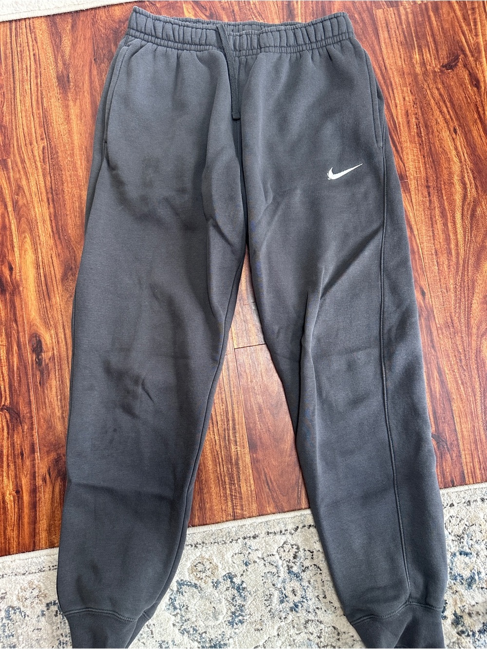 Mens Nike charcoal gray Joggers with White Swoosh size small